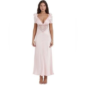 House of CB Rafaela Lace and Silk Maxi Dress